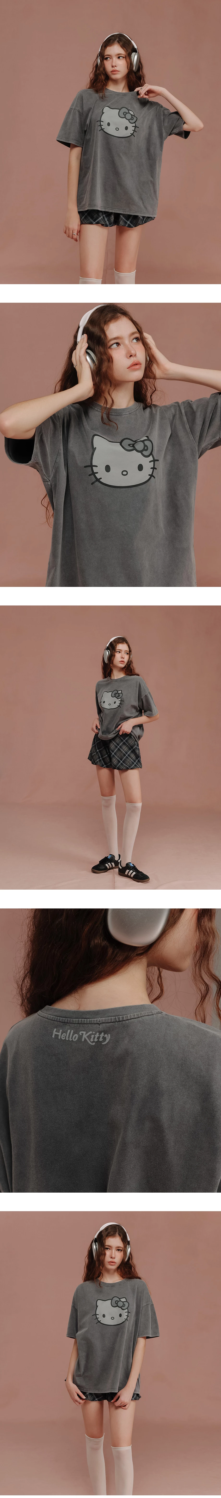【SANRIO Collab】Hello Kitty Oversized Crew Neck Short Sleeve Graphic Tee