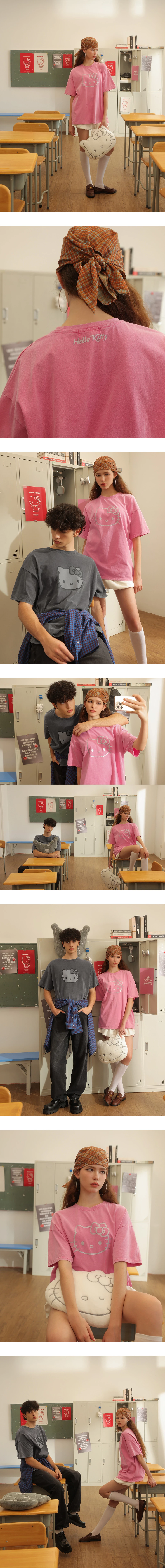 【SANRIO Collab】Hello Kitty Oversized Crew Neck Short Sleeve Graphic Tee
