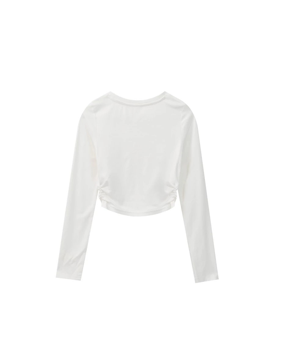 Contrast Star Motif Fitted Long Sleeve Crop Top Contrast Star Motif Fitted Long Sleeve Crop Top