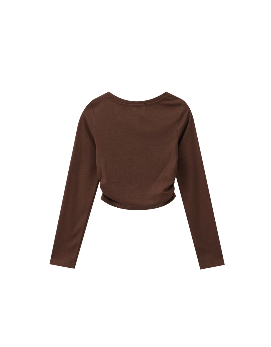 Contrast Star Motif Fitted Long Sleeve Crop Top Contrast Star Motif Fitted Long Sleeve Crop Top