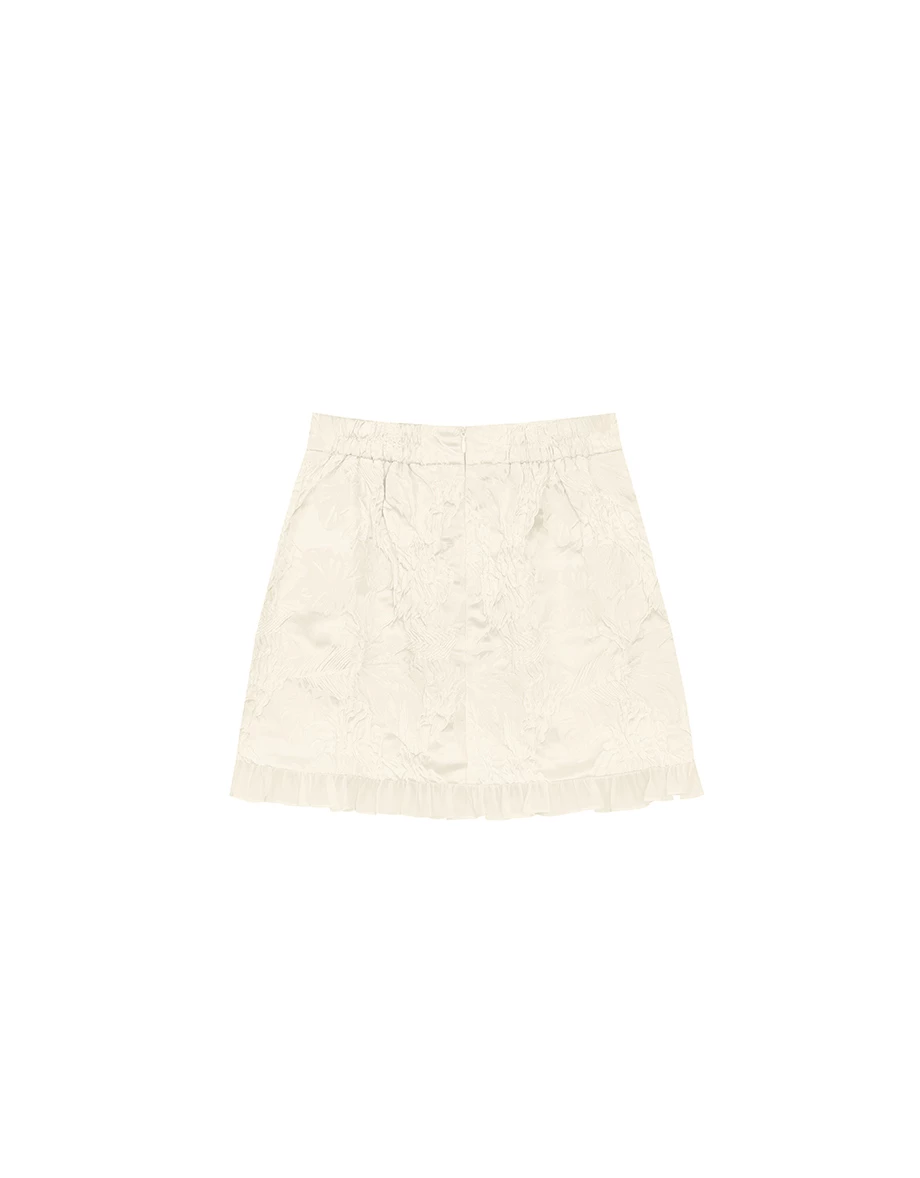 Qipao Skirt Floral Jacquard Design Cheongsam Qipao Mini Skirt with Ruffle Hem Qipao Skirt Floral Jacquard Design Cheongsam Qipao Mini Skirt with Ruffle Hem