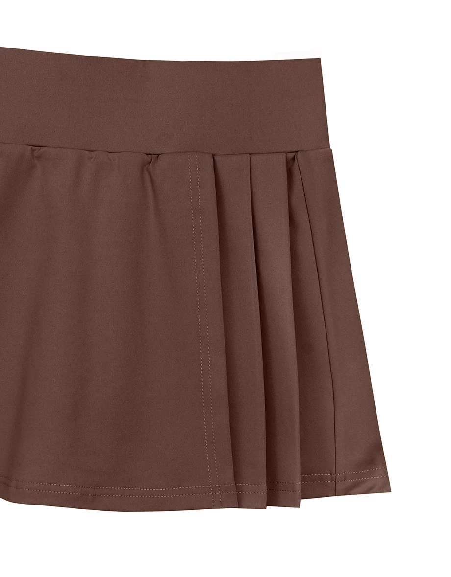 【Michie Design】Skorts Mini A-Line Pinggang Tinggi Berlipat Flow M07