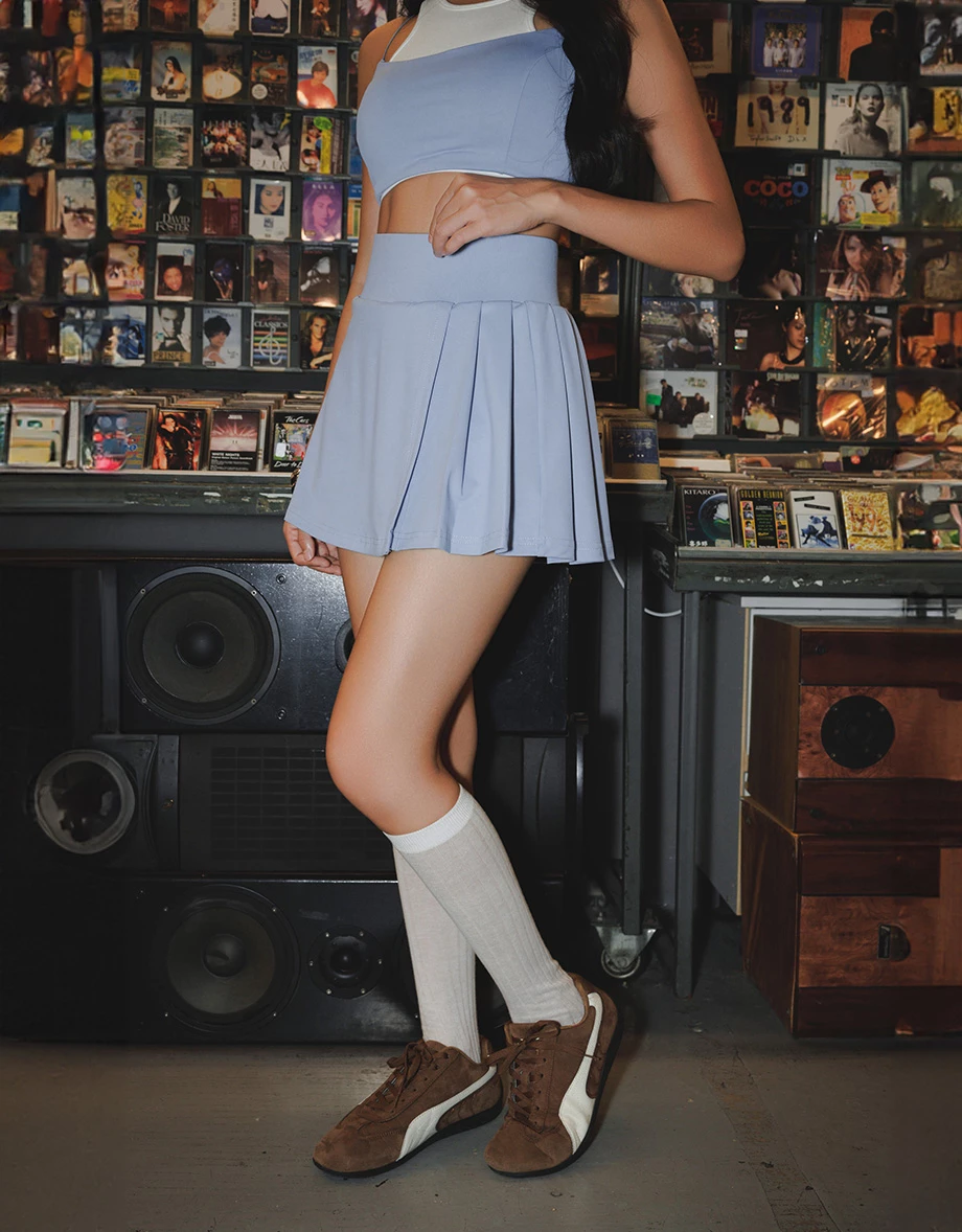 【Michie Design】Pleated SKORT Shaper Waist Sculpting Casual Sportive Style Asymmetric Skirt With Shorts M07 【Michie Design】Pleated SKORT Shaper Waist Sculpting Casual Sportive Style Asymmetric Skirt With Shorts M07