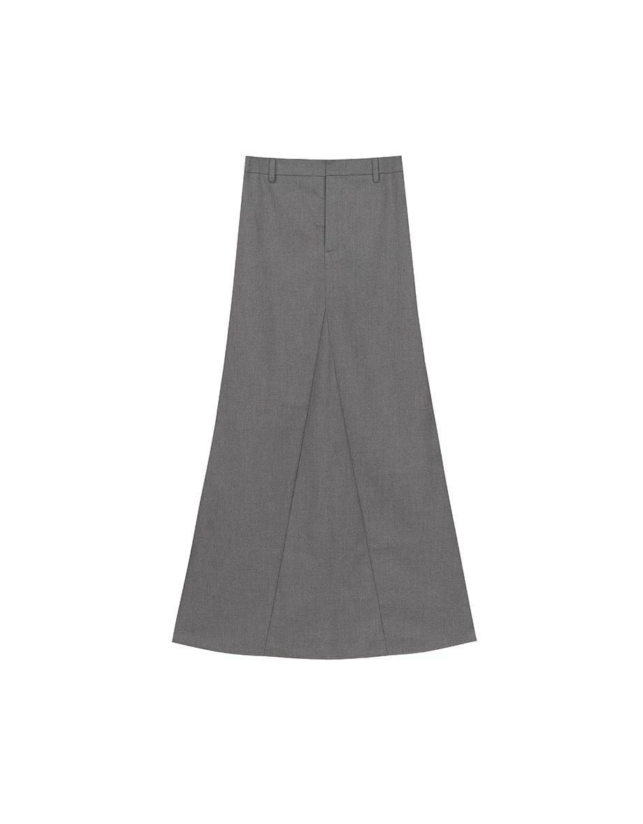 Tailored High Waist Maxi Skirt with AIR SPACE Logo Embroidery