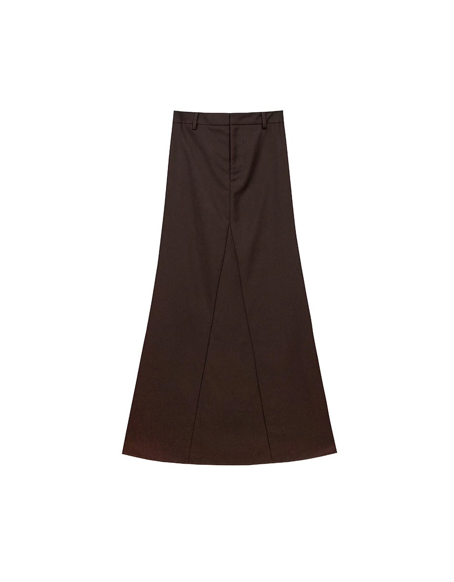 Tailored High Waist Maxi Skirt with AIR SPACE Logo Embroidery