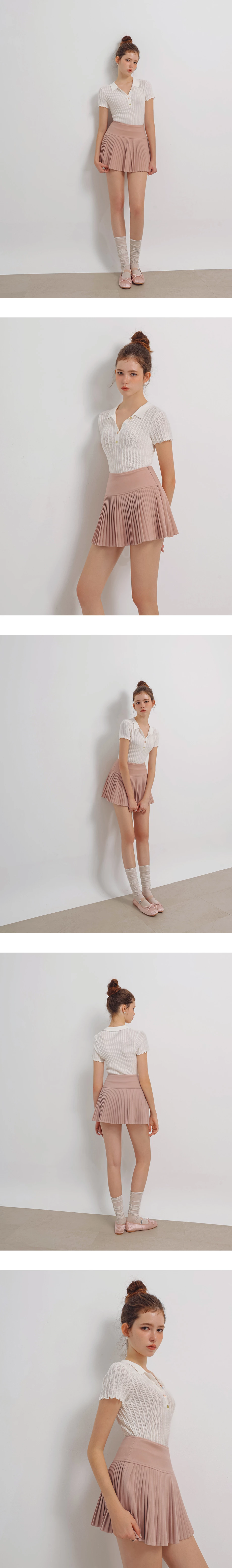Classic Pleated High Waist A Line Mini Skirt
