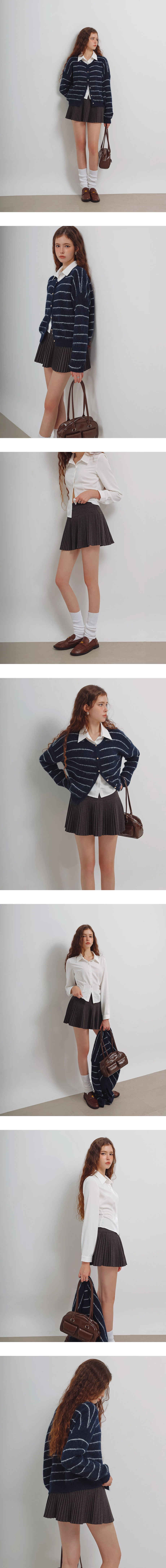 Classic Pleated High Waist A Line Mini Skirt