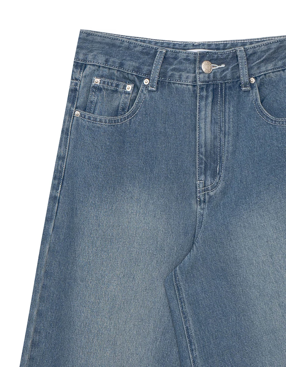 【Michie Design】Seluar Denim Wide Leg Pinggang Pertengahan Gaya Retro M04