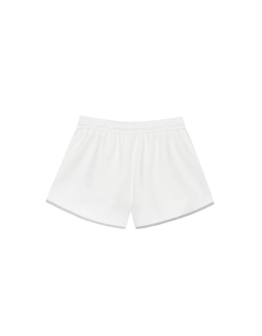 【Michie 聯名】刺繡字母撞色滾邊抽繩鬆緊休閒短褲 M10