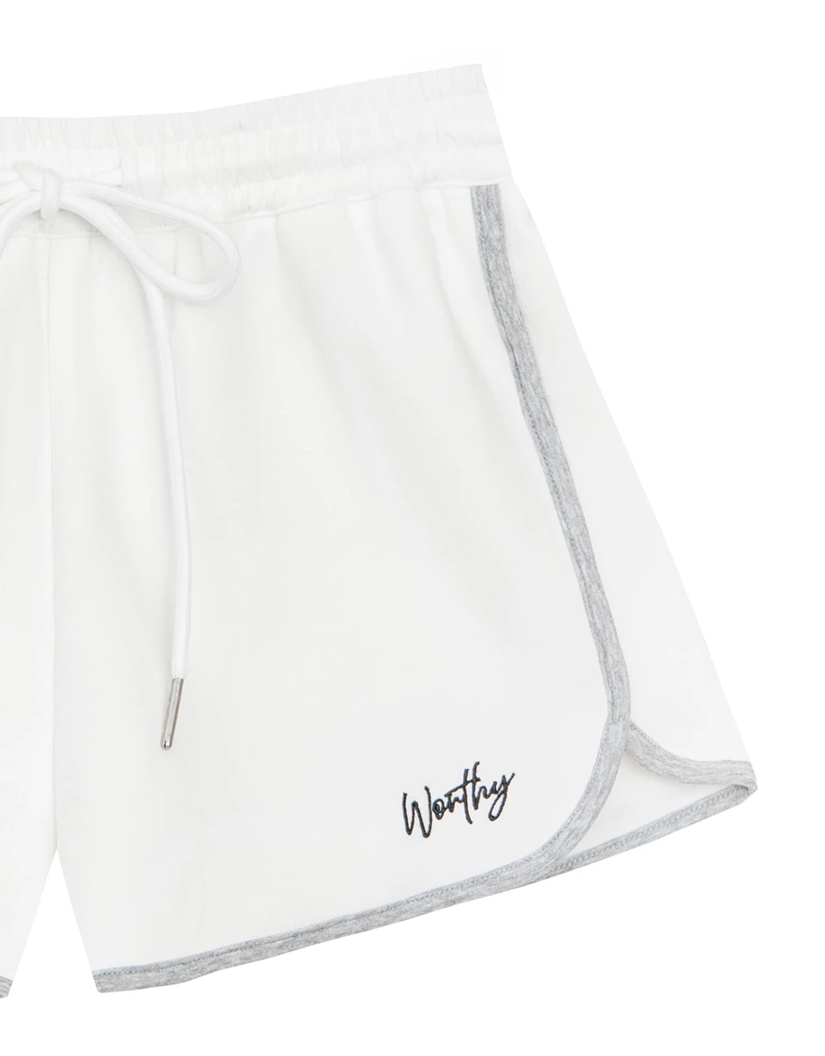 【Michie 聯名】刺繡字母撞色滾邊抽繩鬆緊休閒短褲 M10