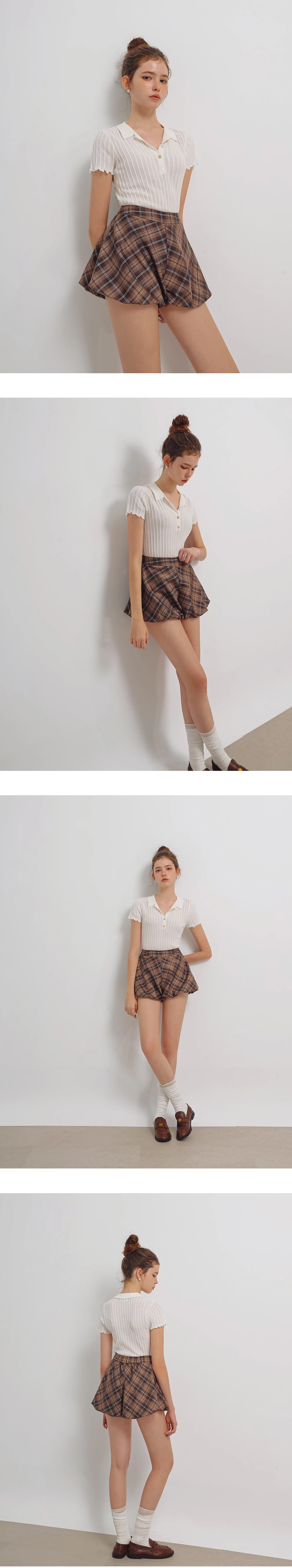 Flowy A Line High Waist Vintage Plaid Pleated Shorts