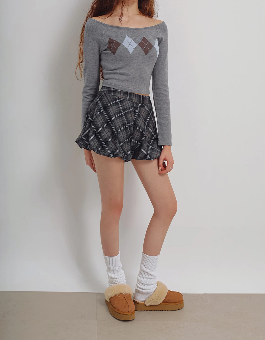 Flowy A Line High Waist Vintage Plaid Pleated Shorts