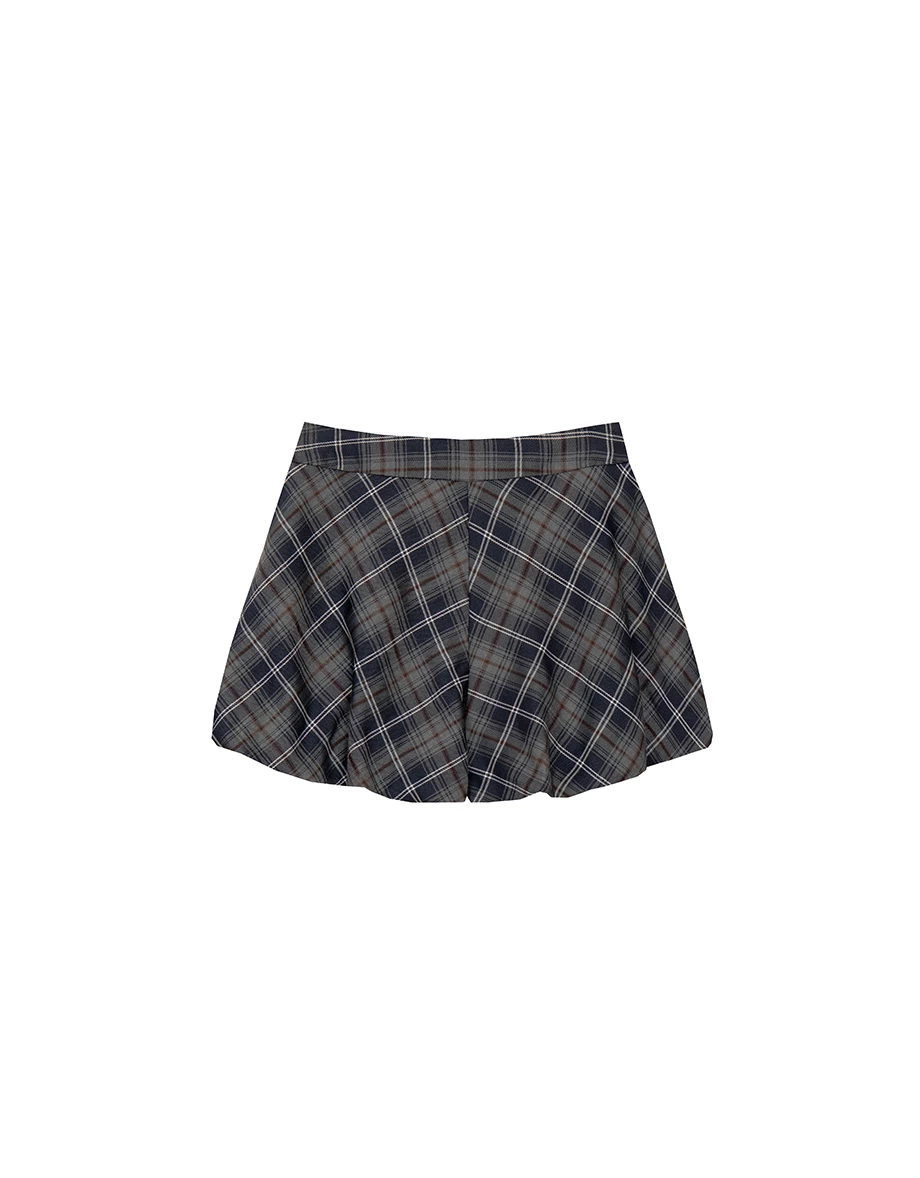 Flowy A Line High Waist Vintage Plaid Pleated Shorts
