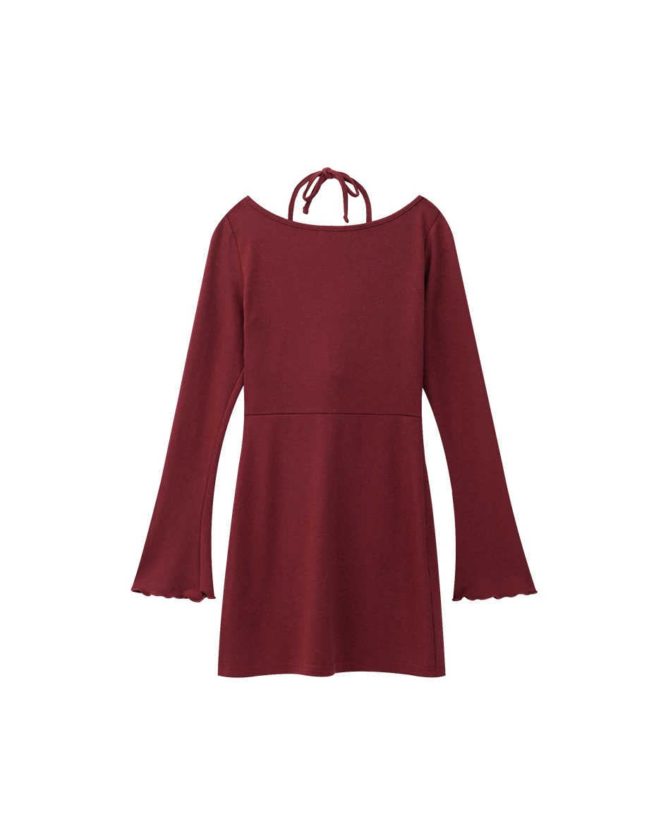 Ribbed Halter Square Neck Bodycon Padded Mini Dress Ribbed Halter Square Neck Bodycon Padded Mini Dress