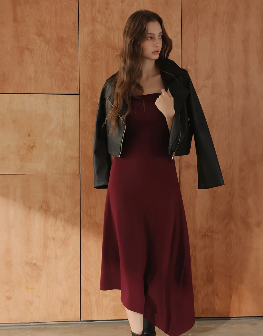 Fitted Strapless Asymmetrical Hem Padded Maxi Dress Fitted Strapless Asymmetrical Hem Padded Maxi Dress