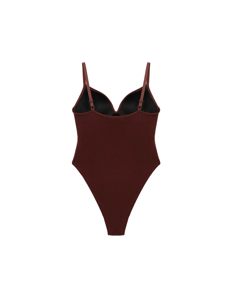 Heat Tech Collection Deep V Neck Padded Fitted Bodysuit Heat Tech Collection Deep V Neck Padded Fitted Bodysuit