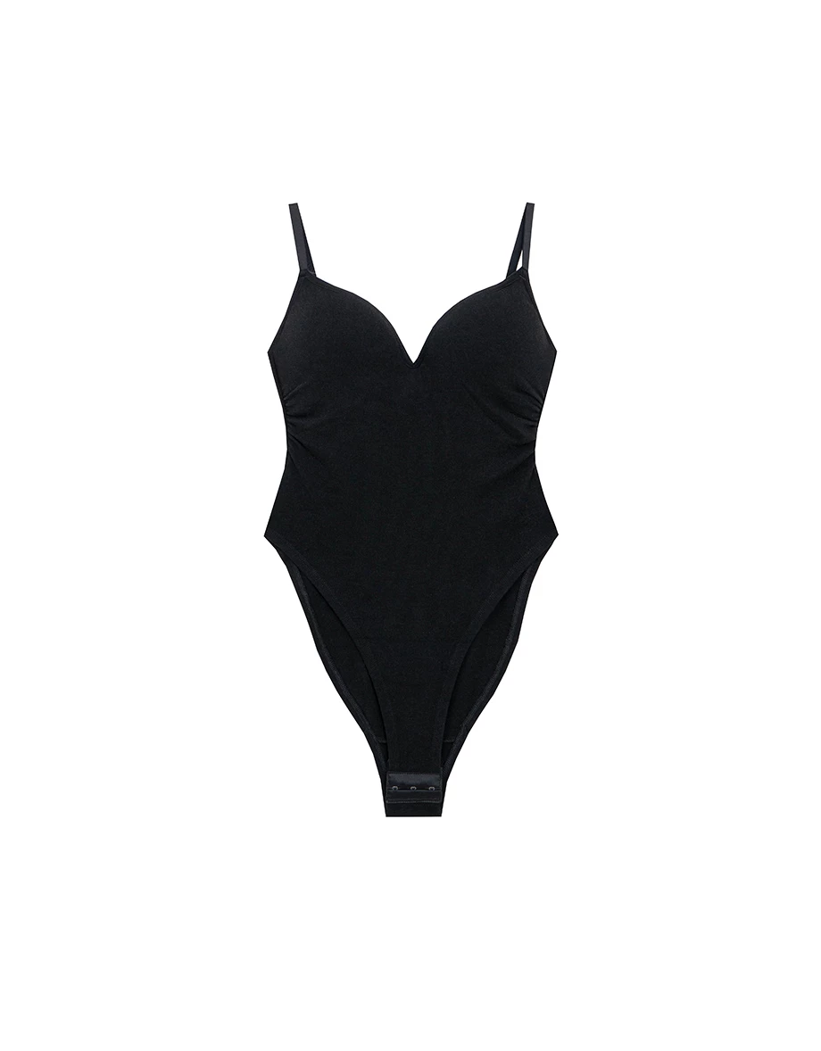 Heat Tech Collection Deep V Neck Padded Fitted Bodysuit