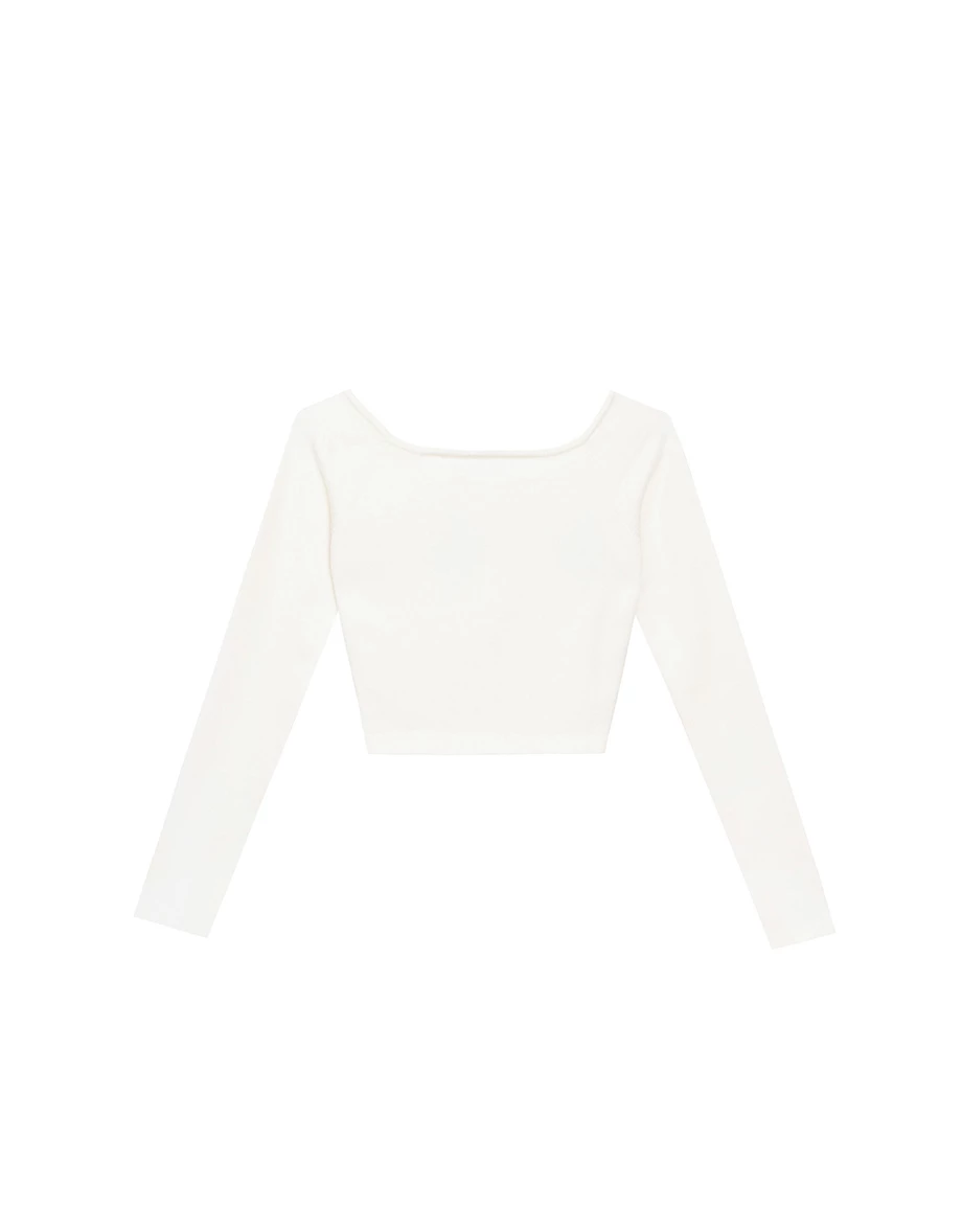 Off Shoulder Argyle Knit Long Sleeve Top