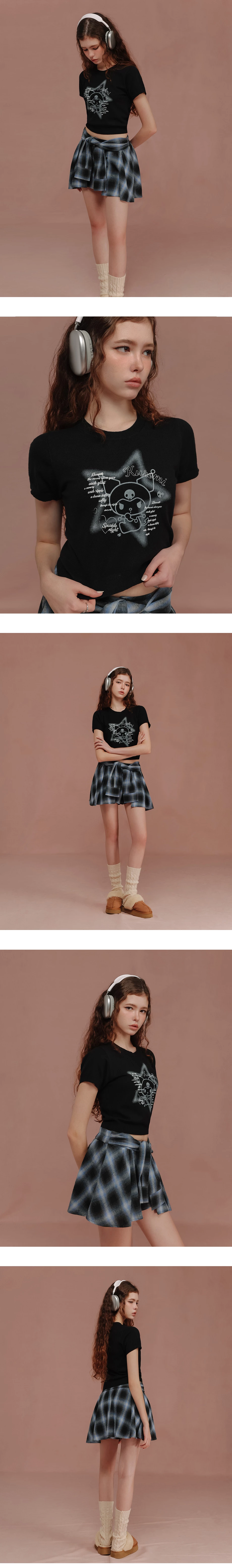 【SANRIO Collab】Sanrio Collaboration Character Knit Short Sleeve Top