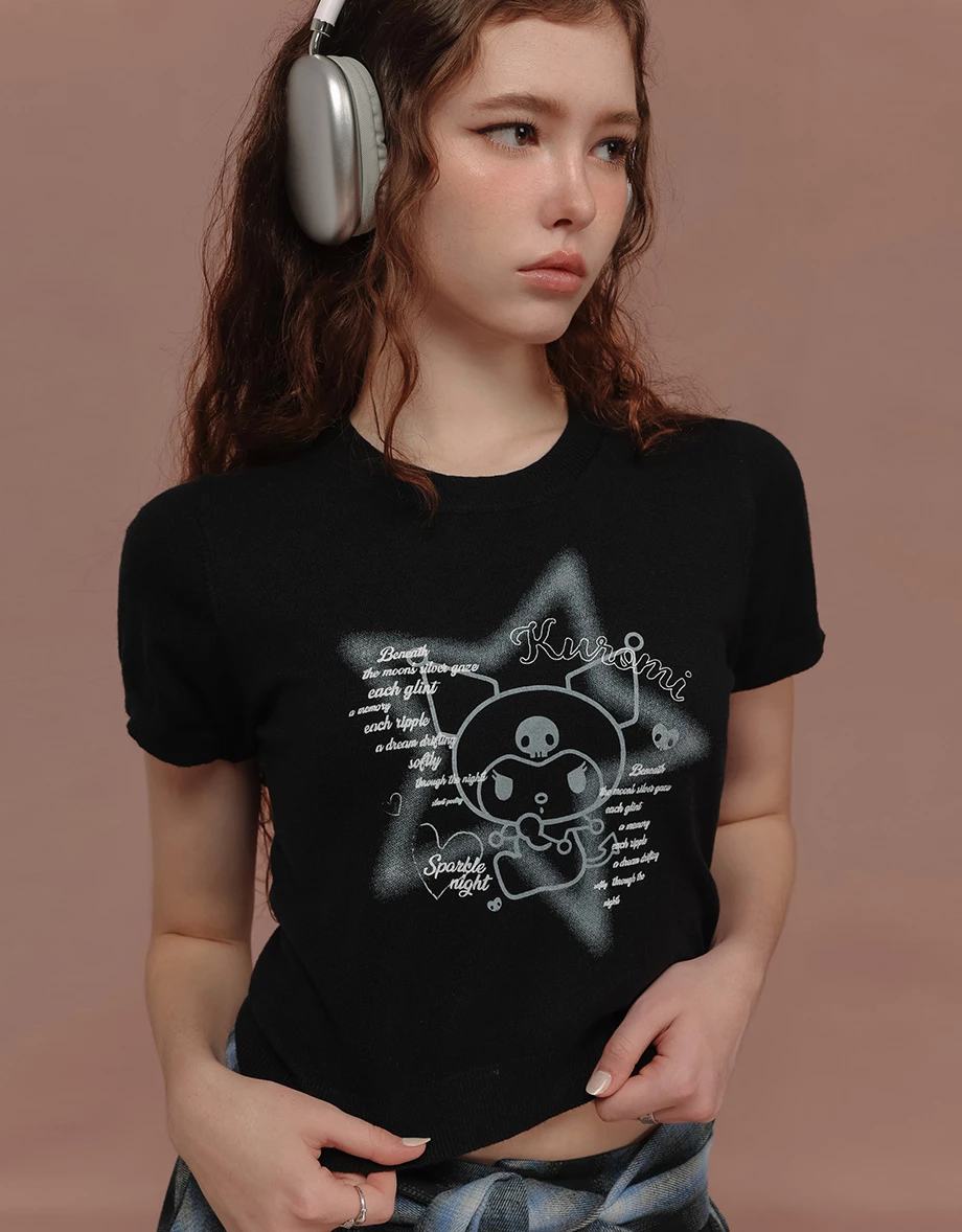 【SANRIO Collab】Sanrio Collaboration Character Knit Short Sleeve Top