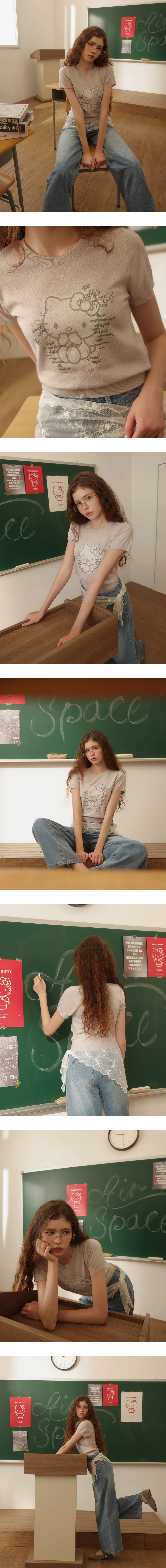 【SANRIO Collab】Sanrio Collaboration Character Knit Short Sleeve Top