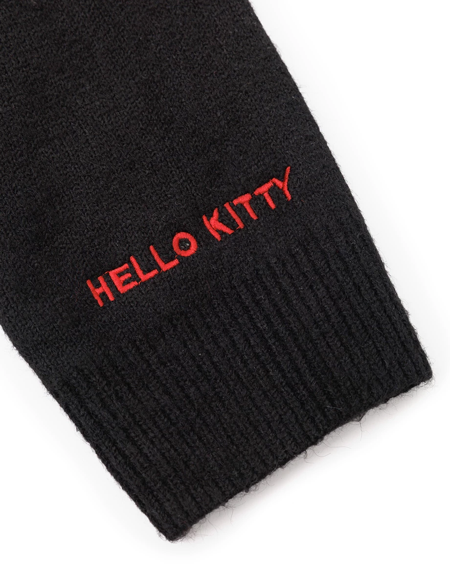 【Hello Kitty Collaboration】Oversized Knit Pullover Sweater with Kitty Outline