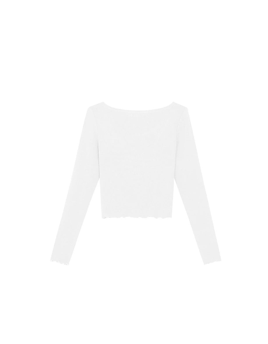 Faux Two-Piece Asymmetrical Button Front Cropped Knit Top