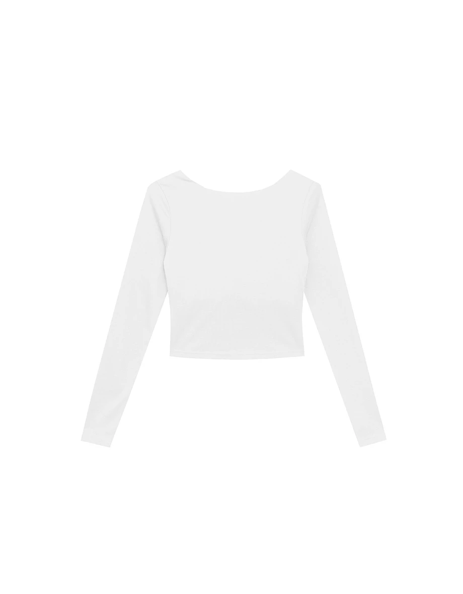 Square Neck Long Sleeve Fitted Bra Top