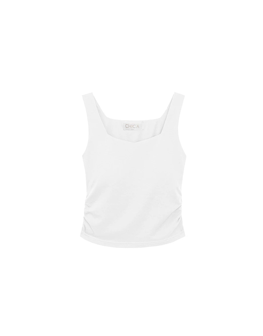 Square Neck Sleeveless Fitted Bra Top