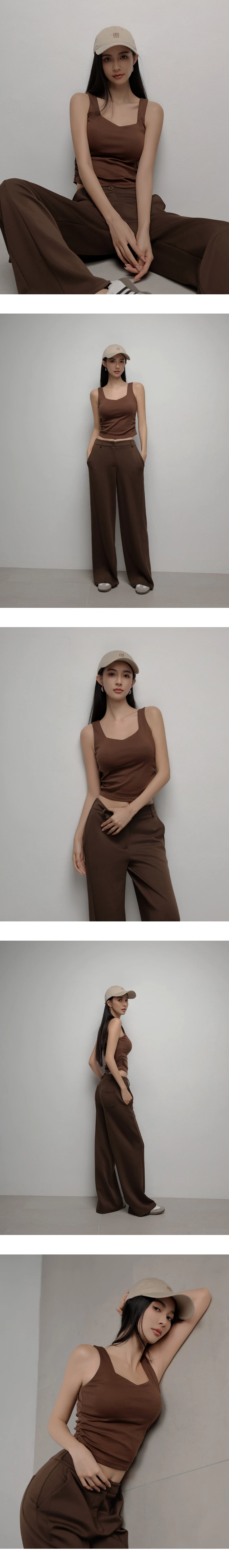 Square Neck Sleeveless Fitted Bra Top