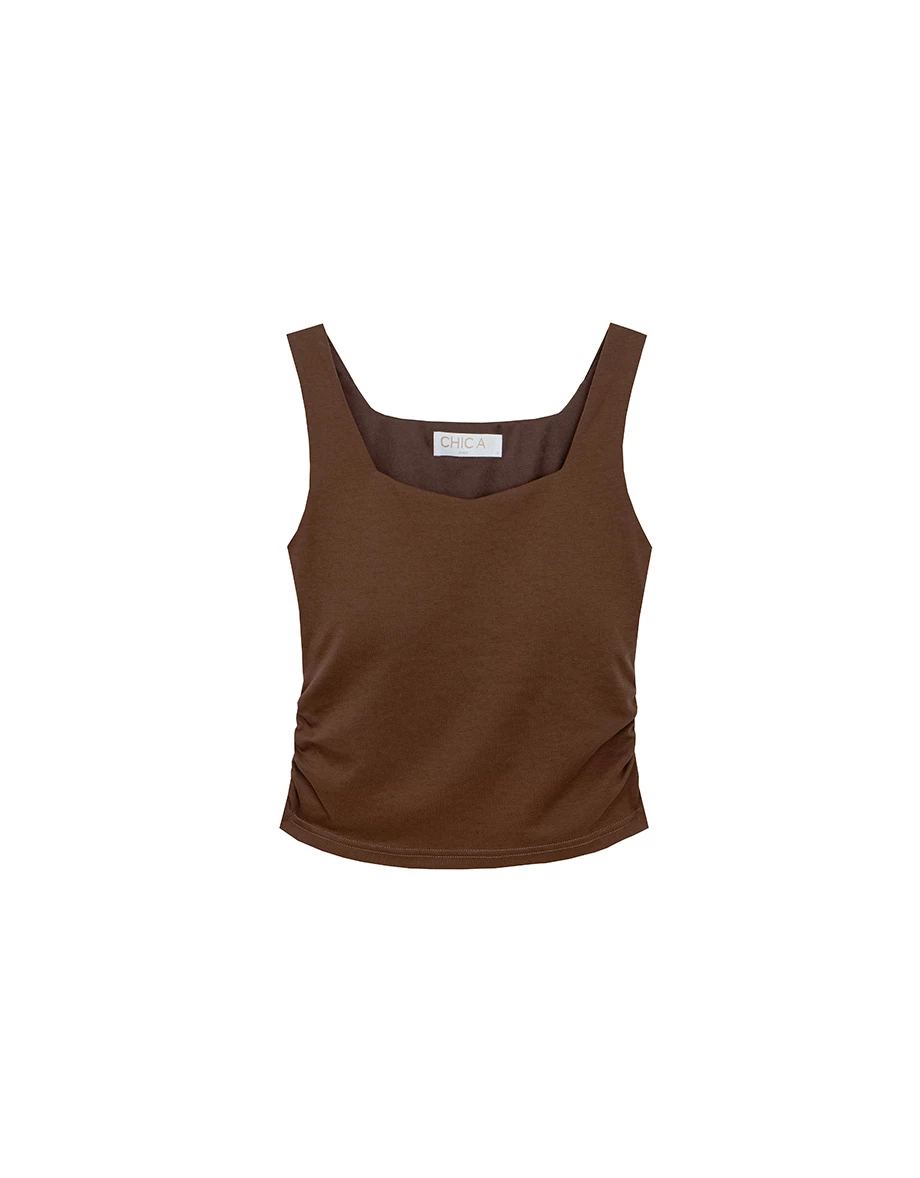 Square Neck Sleeveless Fitted Bra Top