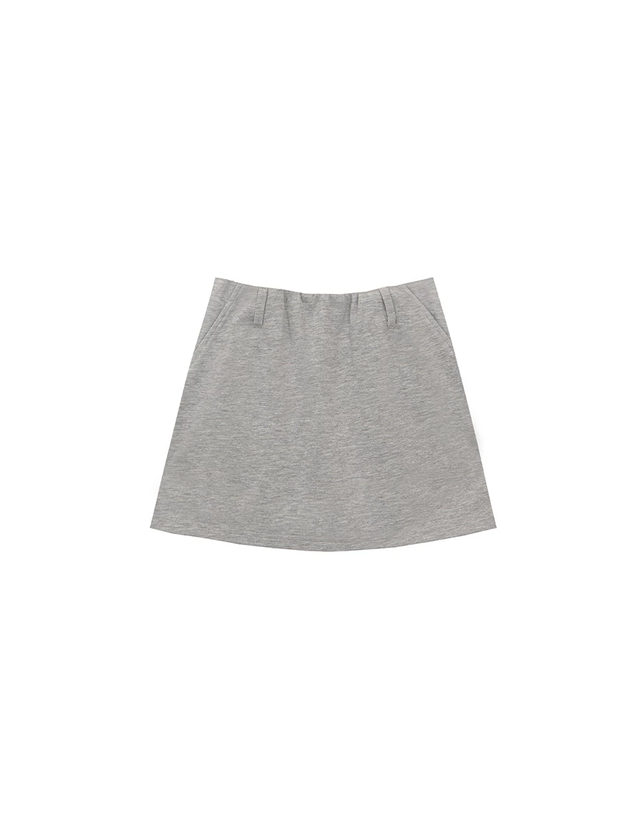 AIRY HOURGLASS Soft Cotton Blend High Waist A Line Mini Skirt
