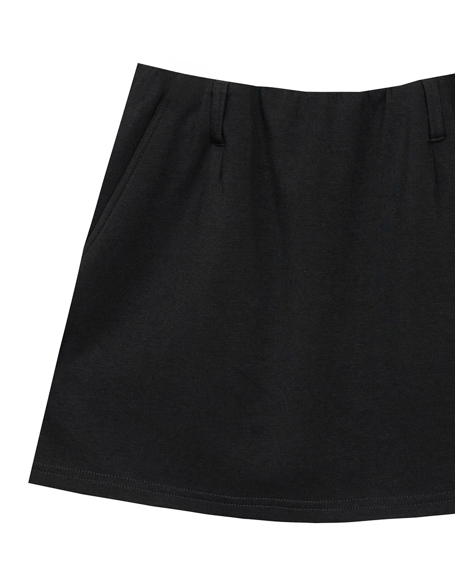 AIRY HOURGLASS Soft Cotton Blend High Waist A Line Mini Skirt AIRY HOURGLASS Soft Cotton Blend High Waist A Line Mini Skirt