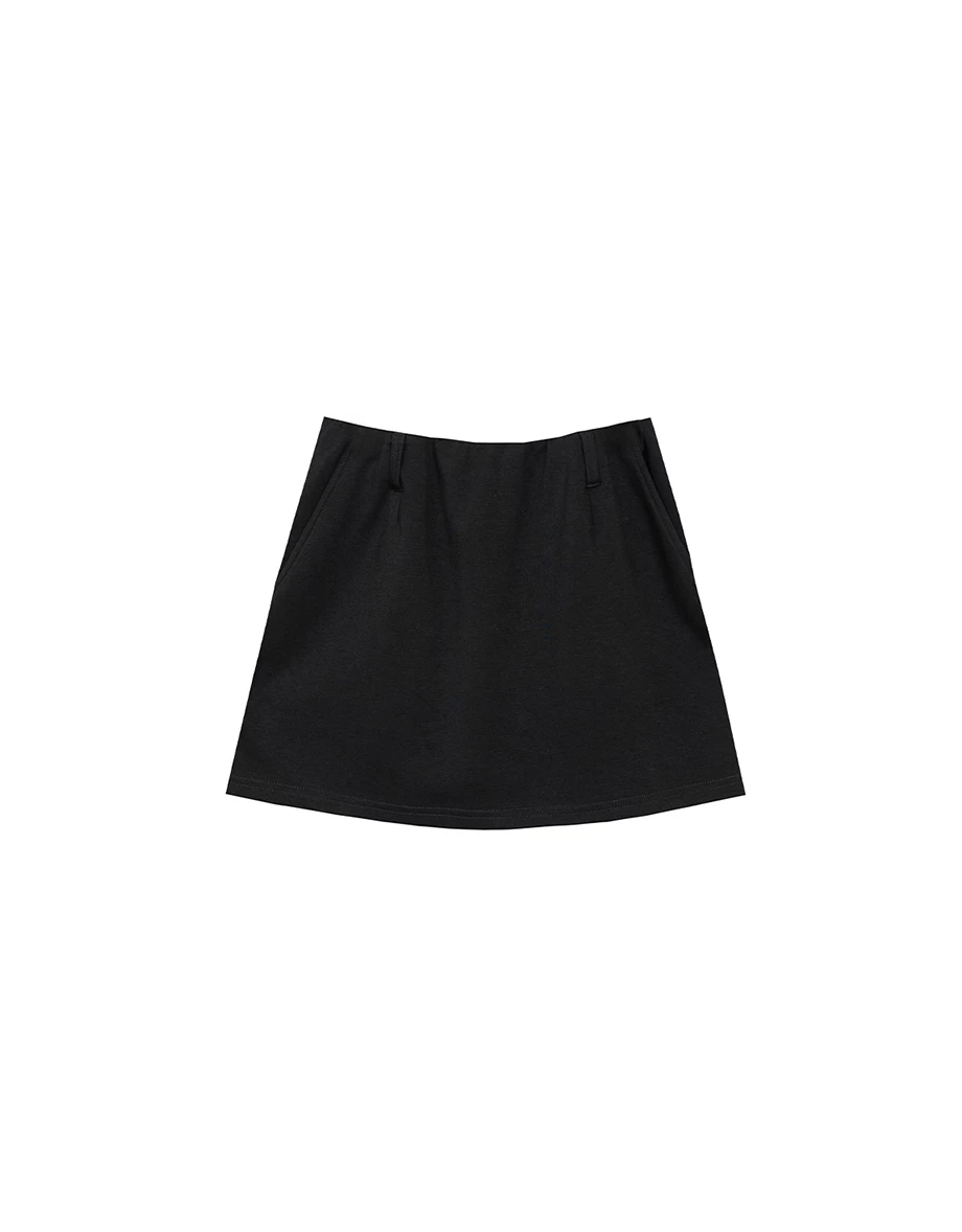 AIRY HOURGLASS Soft Cotton Blend High Waist A Line Mini Skirt