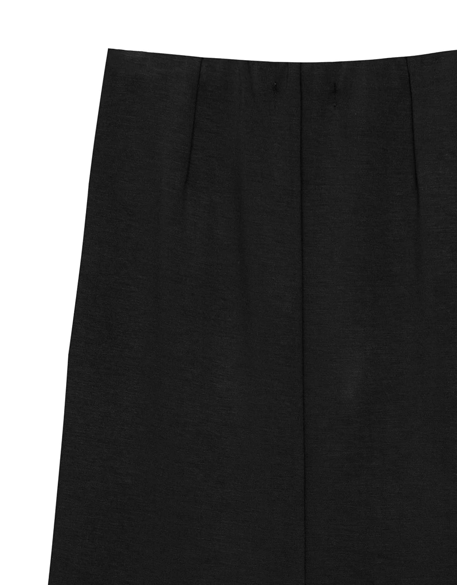 High Waist Minimalist Flared Hem Knit Maxi Skirt