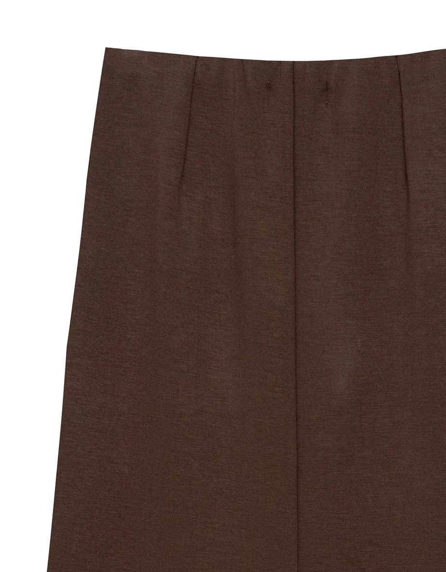 AIRY HOURGLASS Skirt Maxi Knit Pinggang Tinggi Hujung Kembang Gaya Minimalis