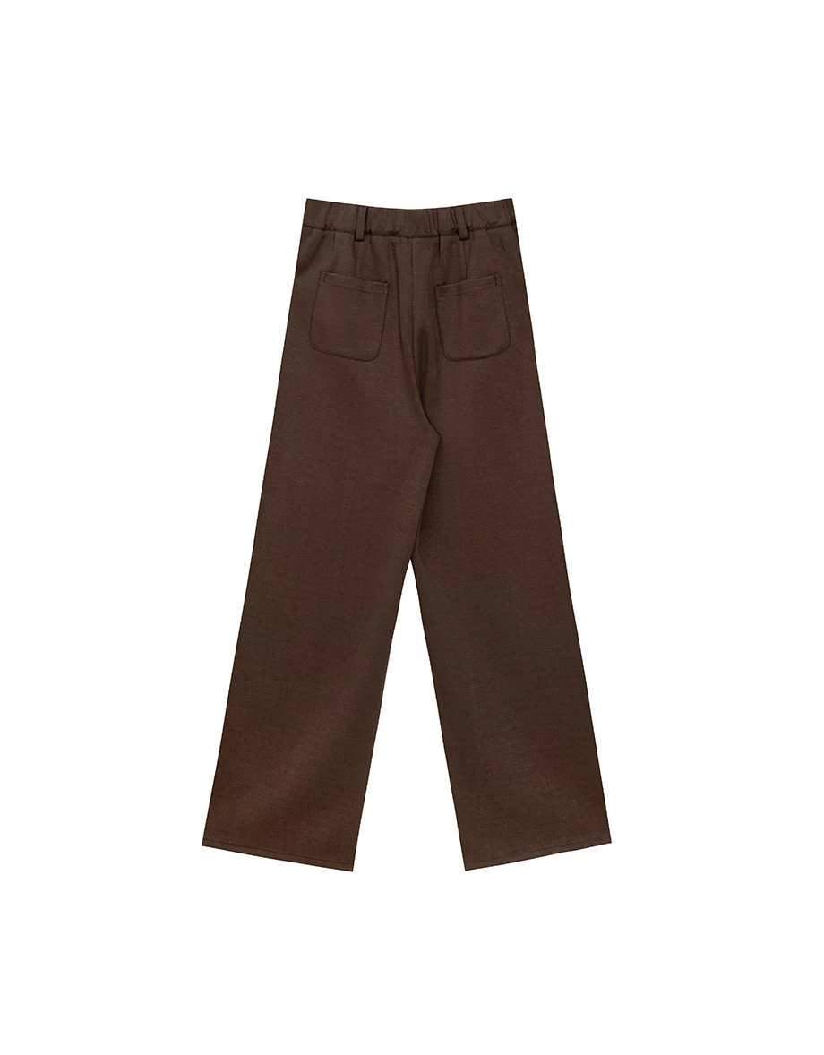 High Waist Soft Knit Wide Leg Suit Pants