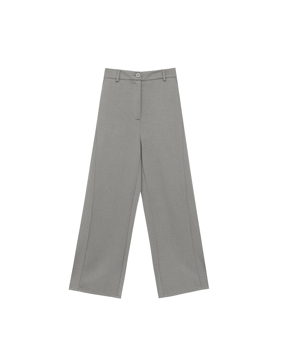 High Waist Soft Knit Wide Leg Suit Pants