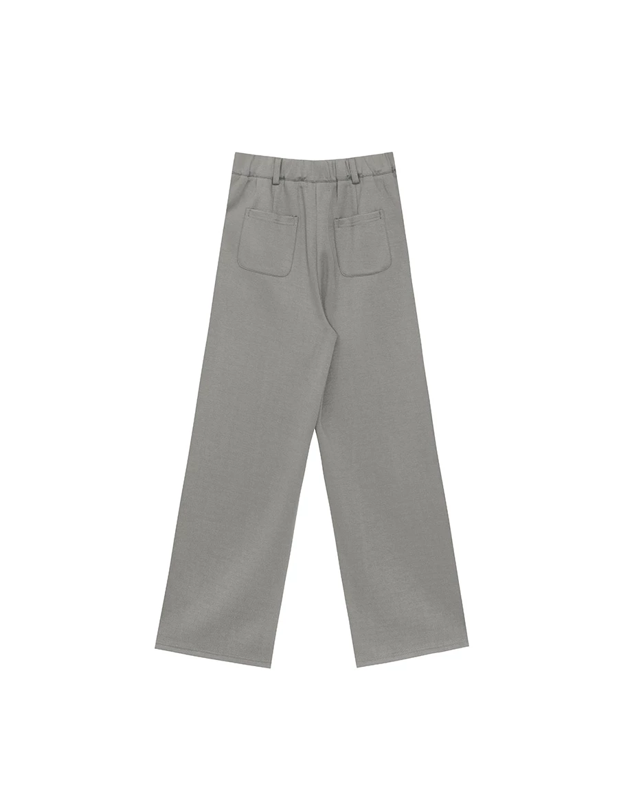High Waist Soft Knit Wide Leg Suit Pants