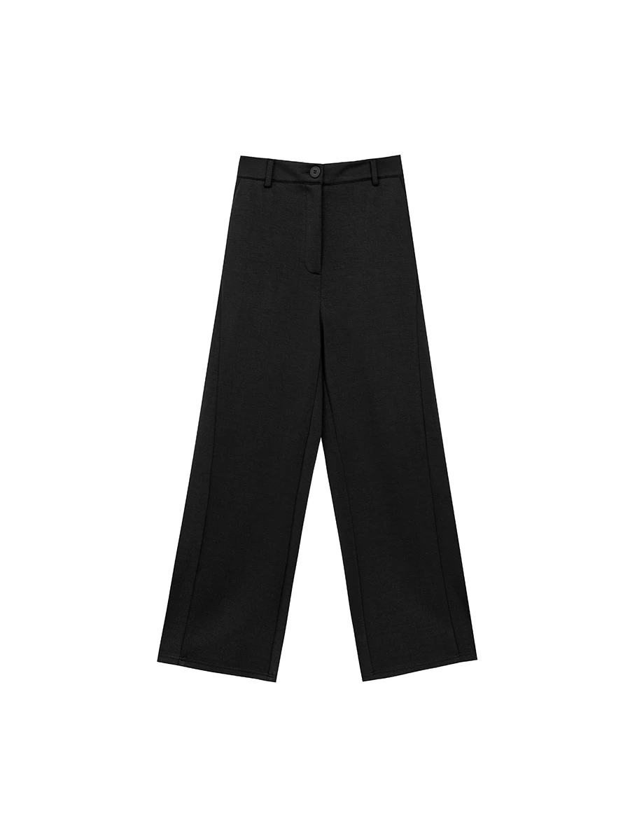 High Waist Soft Knit Wide Leg Suit Pants
