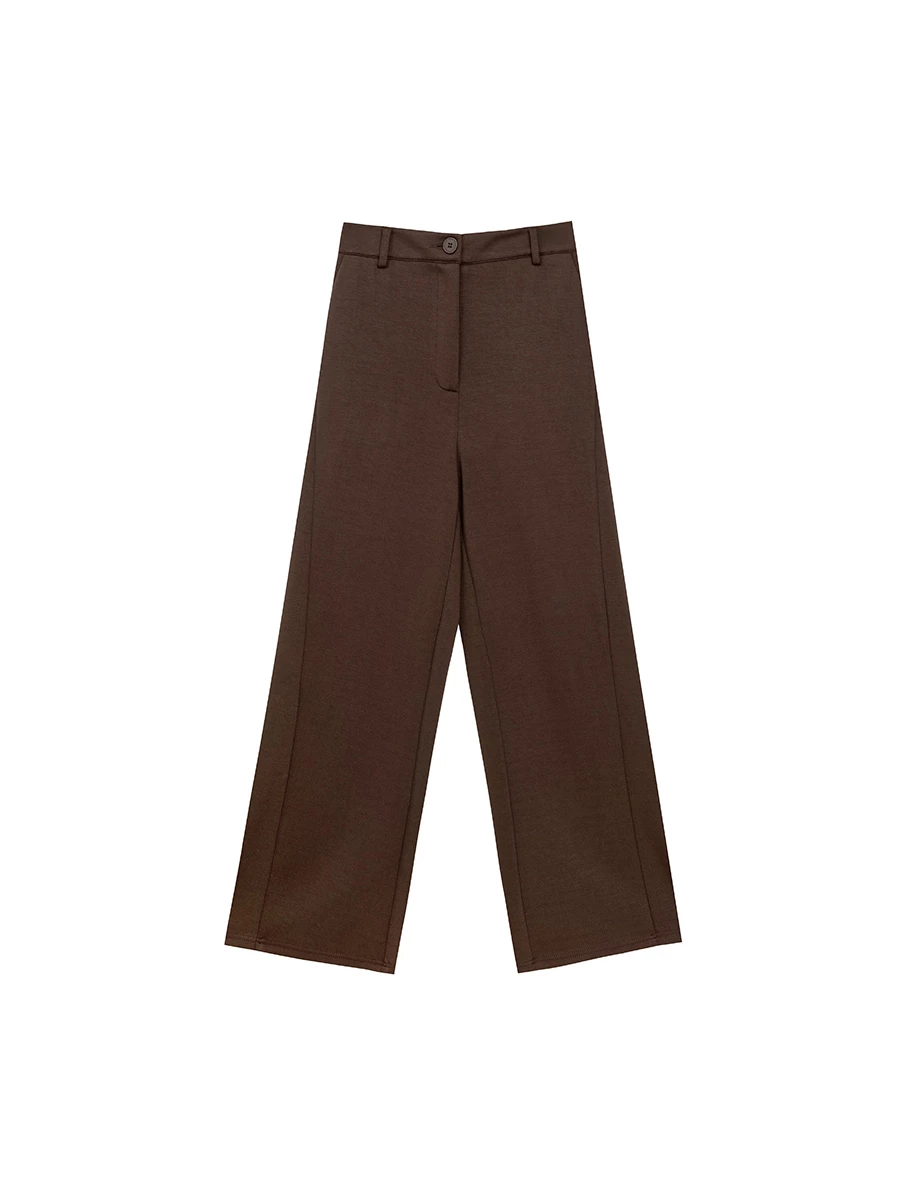 High Waist Soft Knit Wide Leg Suit Pants