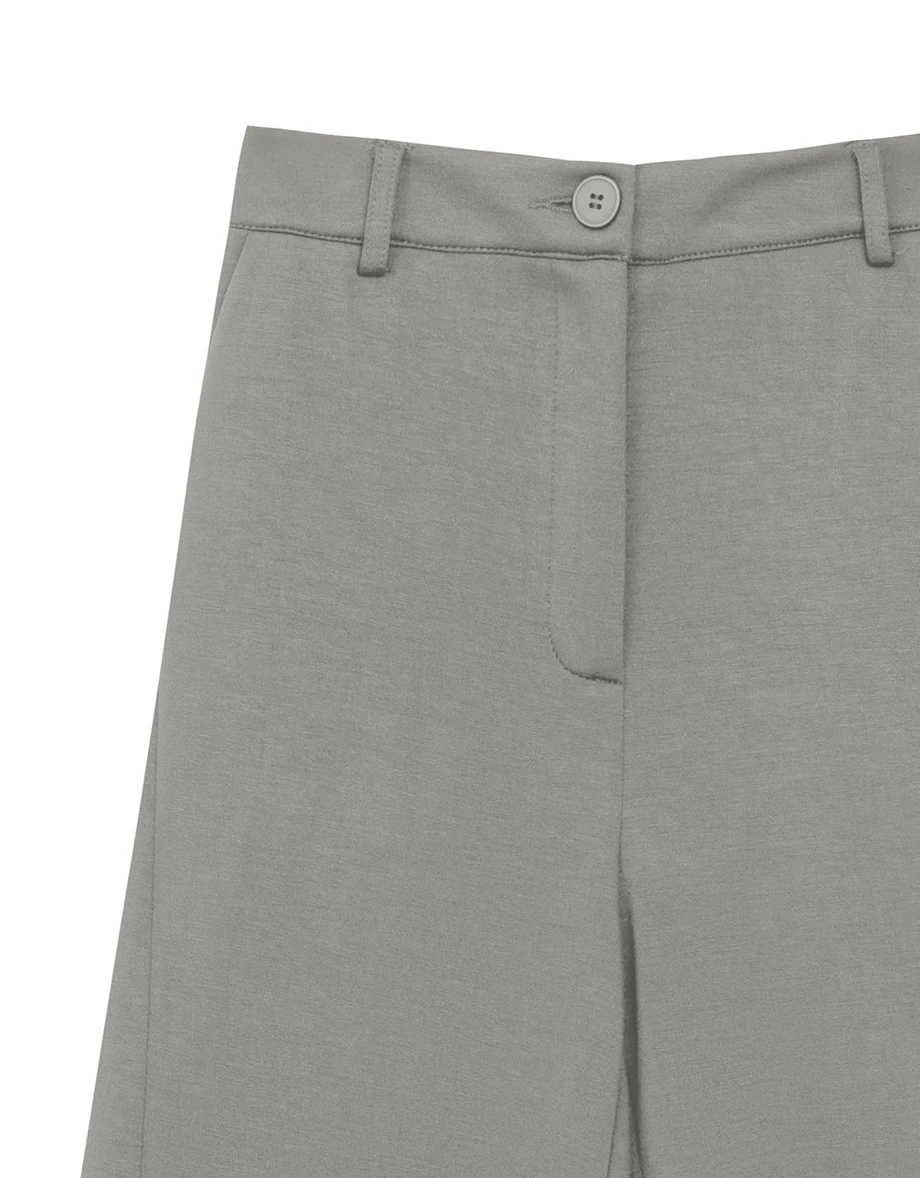 High Waist Soft Knit Wide Leg Suit Pants