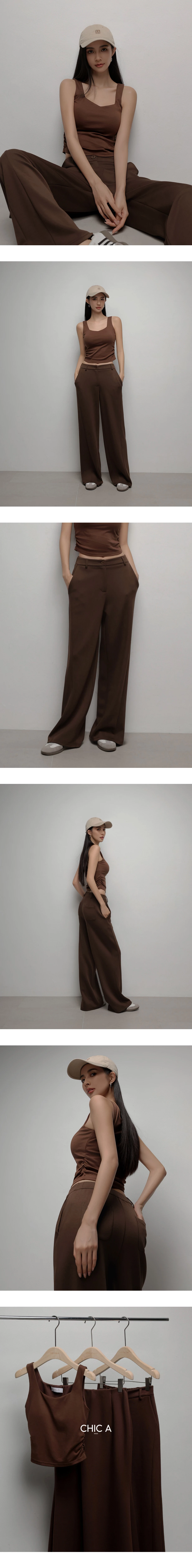 High Waist Soft Knit Wide Leg Suit Pants
