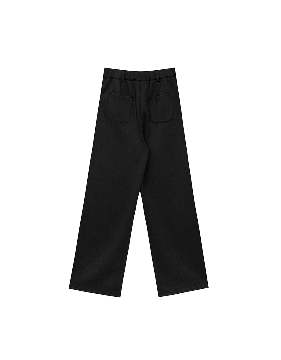 AIRY HOURGLASS Seluar Suit Knit Pinggang Tinggi Kaki Lebar Material Lembut