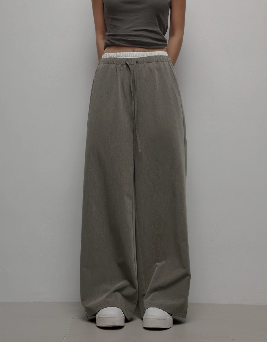 2 Way Detachable Inner Waistband Wide Leg Pants 2 Way Detachable Inner Waistband Wide Leg Pants