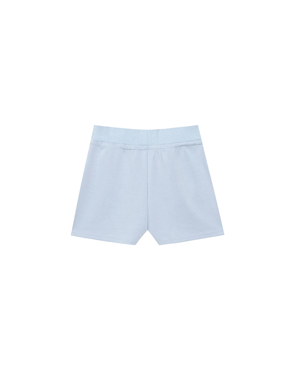 High Waist Drawstring Cotton Lounge Shorts