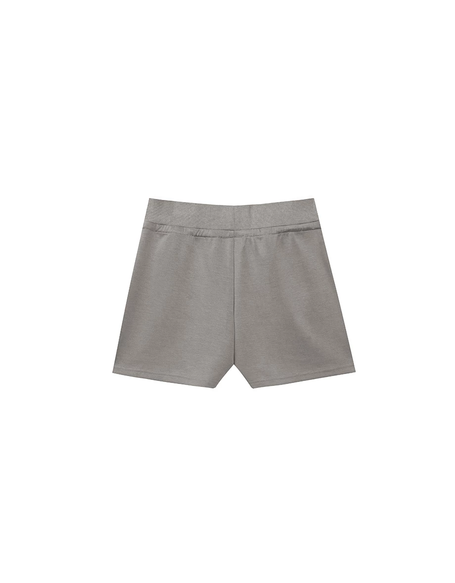 High Waist Drawstring Cotton Lounge Shorts