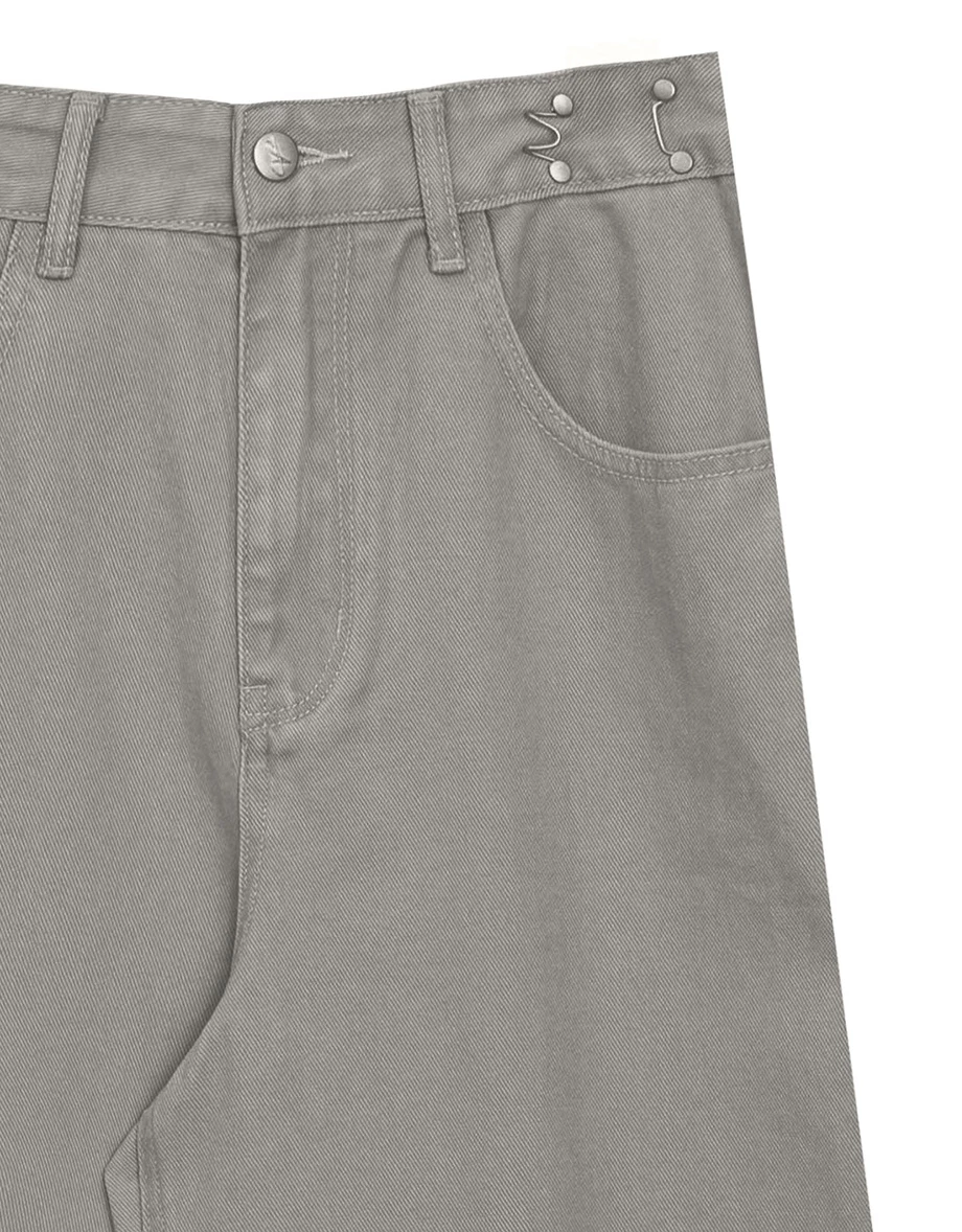 High Waist Metal Buckle Jeans Denim Wide Leg Pants