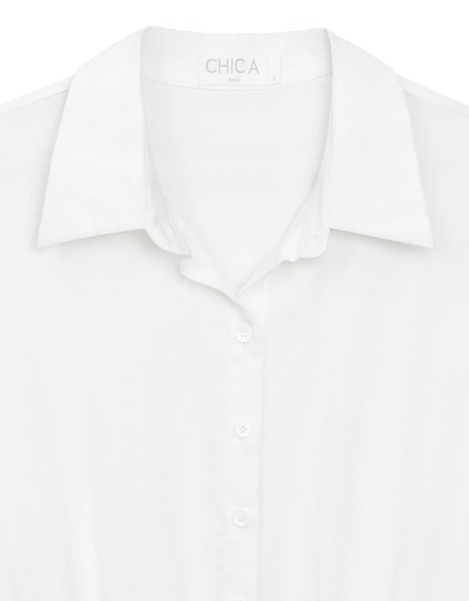 Collared Button Front Cinched Waist Mini Shirt Dress