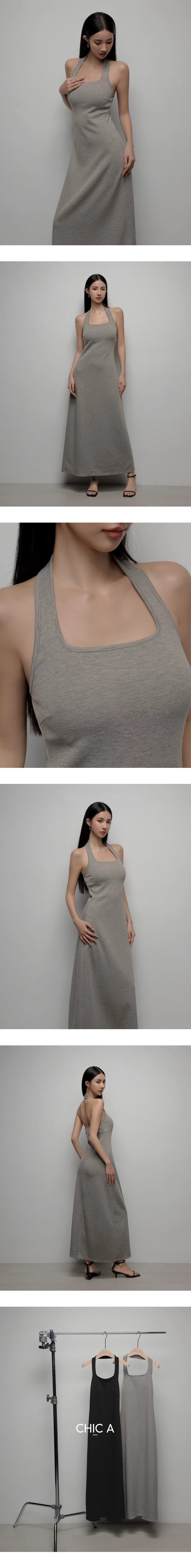 AIRY HOURGLASS Backless Halter Neck Fitted Knit Padded Maxi Dress AIRY HOURGLASS Backless Halter Neck Fitted Knit Padded Maxi Dress